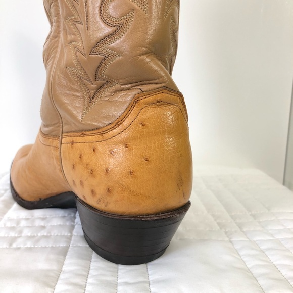 Vintage Justin 8737 Ostrich Quill Leather Boots. Sz 10E - Picture 11 of 15